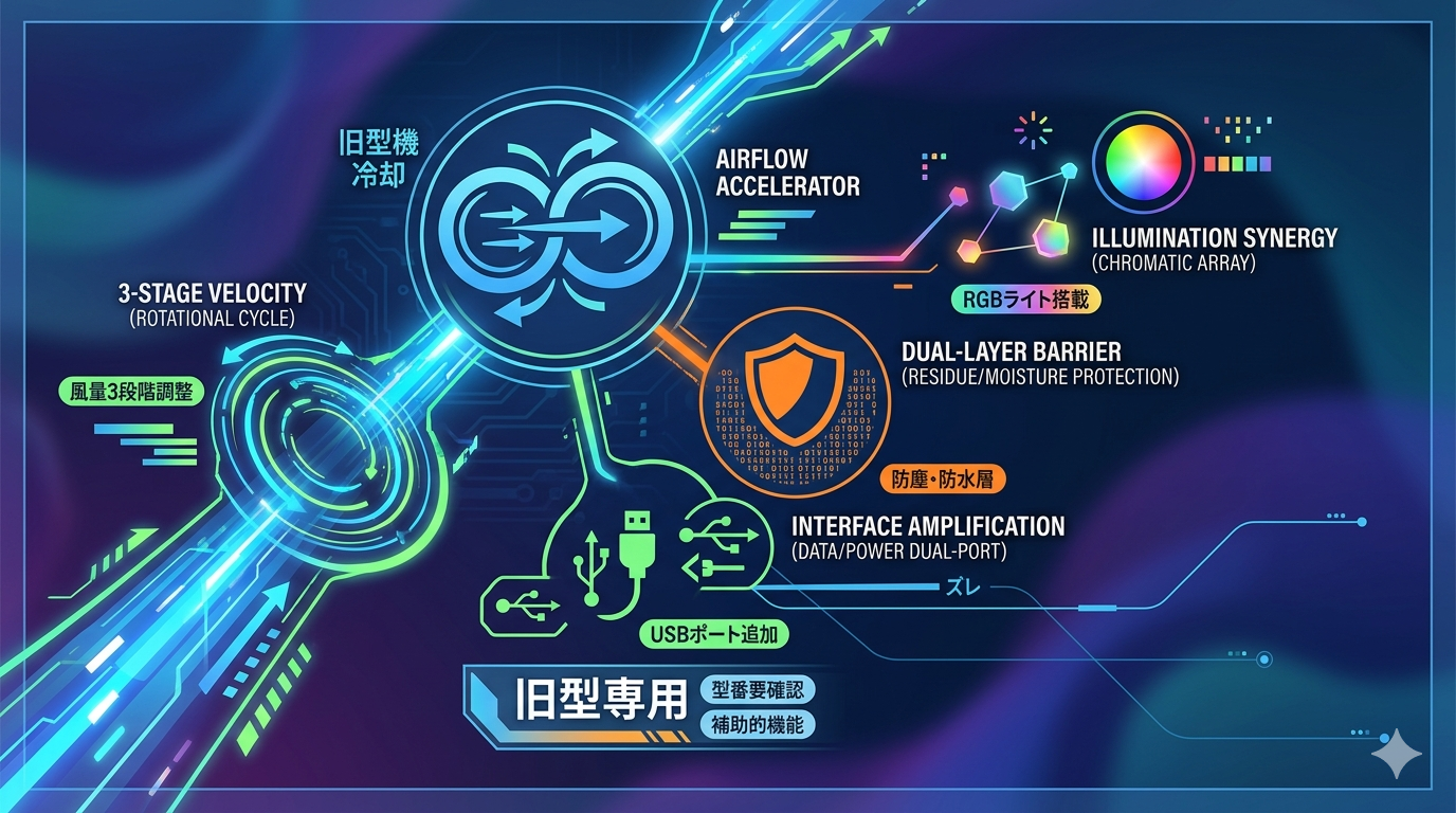 AriKroii 旧型PS5用 冷却ファン｜上部放熱＋防塵＋RGBライトを備えた“旧型専用”の冷却アクセサリー