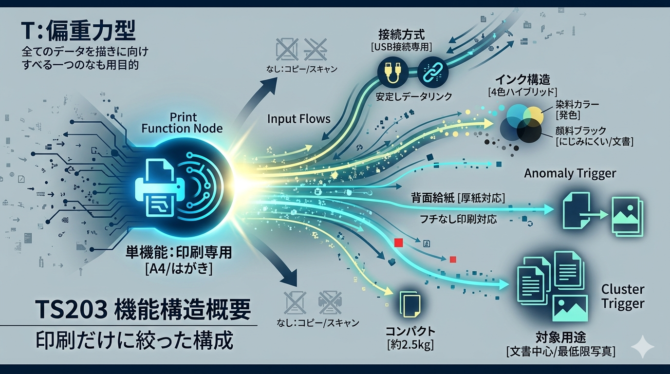 Canon TS203｜USB接続 × シンプル構成。文書中心の“単機能プリンター”を探す人向けのA4モデル