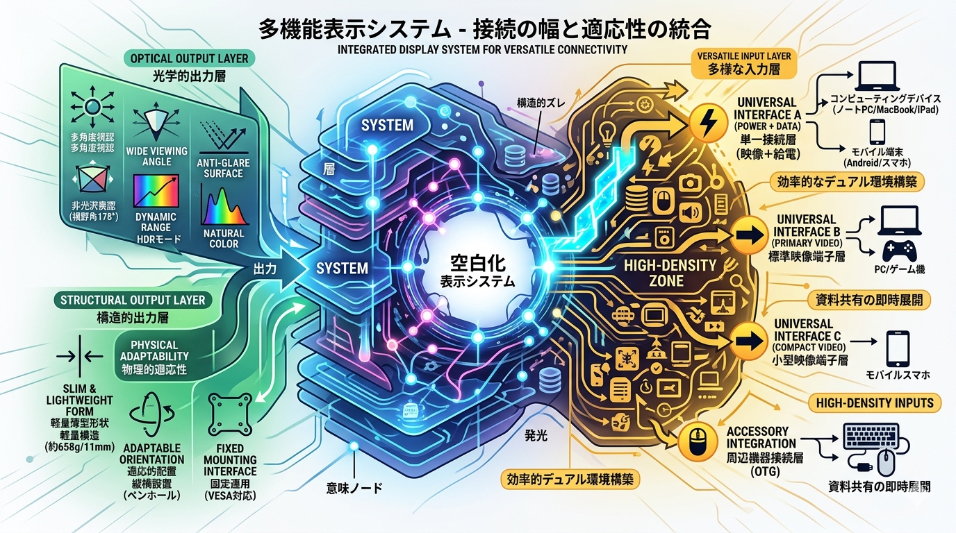 EVICIV EVC‑1506｜“接続の幅 × 扱いやすさ”を静かにまとめた15.6インチ。作業・ゲーム・共有の境界が軽くなるモバイルモニター