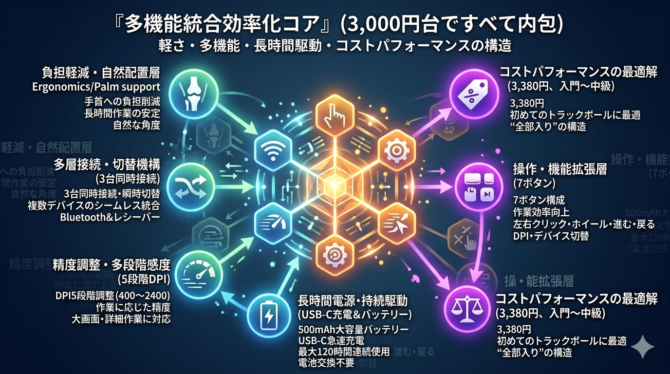 EWiN トラックボール｜“3,000円台で全部入り”。軽さ・多機能・長時間バッテリーのコスパ最強モデル