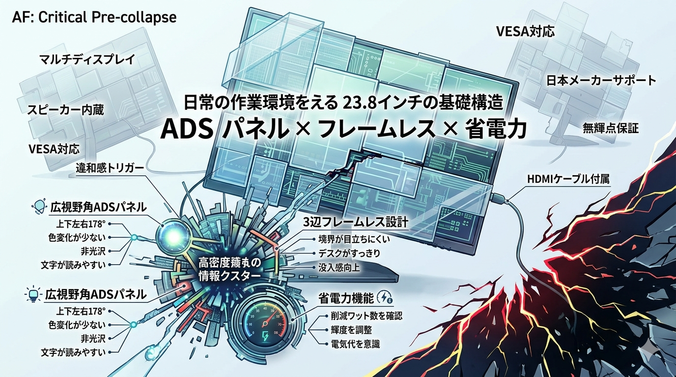 I-O DATA EX-A241DB｜“ADSパネル × フレームレス × 省電力”で、日常の作業環境を静かに整える23.8インチ
