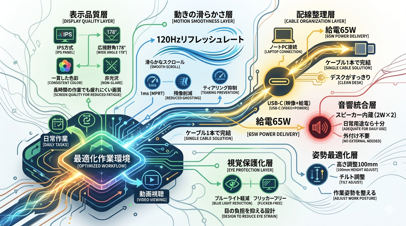 PHILIPS 24E1N2300AE｜“USB‑C給電 × 120Hz × IPS”を静かにまとめた23.8インチ。作業と動画の切り替えが軽くなるモニター