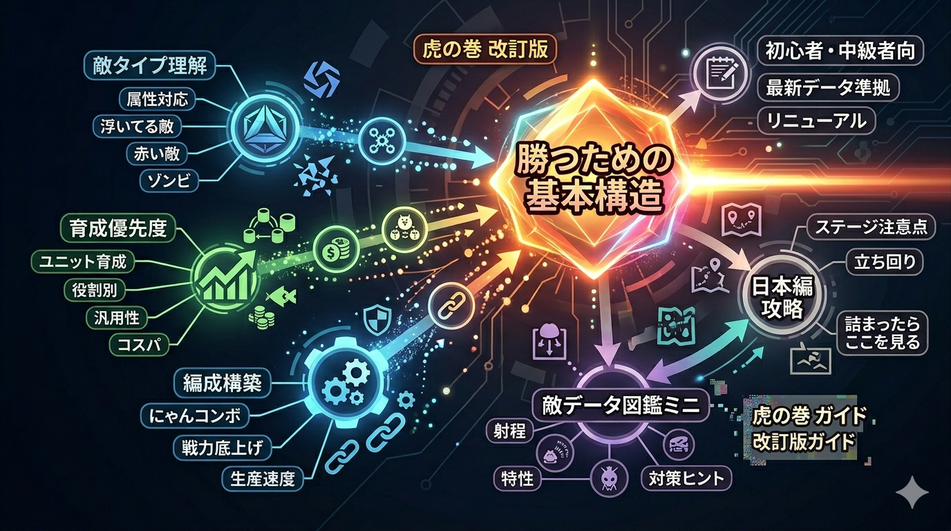『にゃんこ大戦争 バトル必勝虎の巻 改訂版』｜ネコもデータも大幅リニューアルした“勝つための基本書”