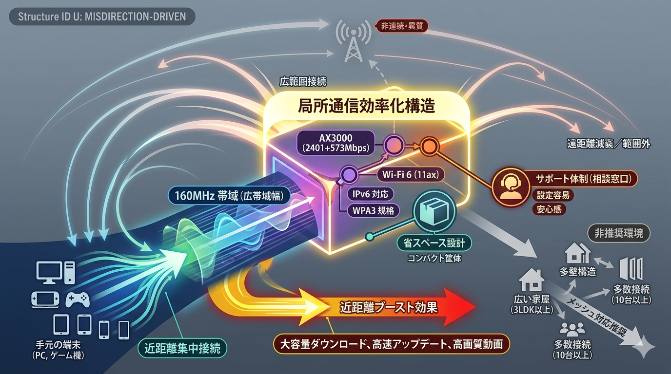 『バッファロー WSR‑3000AX4PDBK』｜“近距離の速さ”をしっかり活かせる、扱いやすい Wi‑Fi 6 ルーター