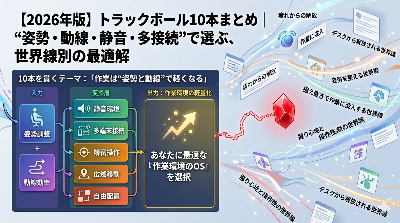 【2026年版】トラックボール10本まとめ｜“姿勢・動線・静音・多接続”で選ぶ、世界線別の最適解