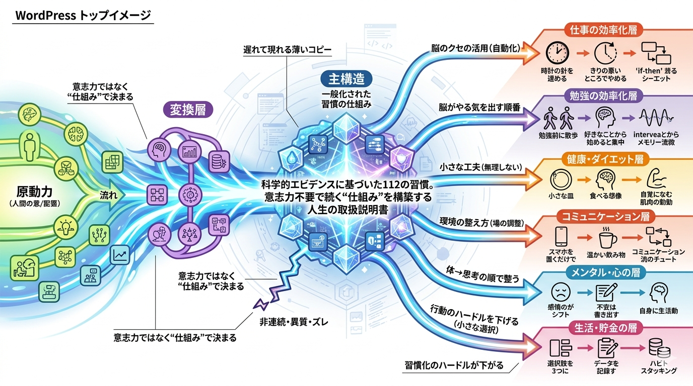 すごい習慣大百科｜科学が証明した“変わる仕組み”を112個まとめた、人生の取扱説明書