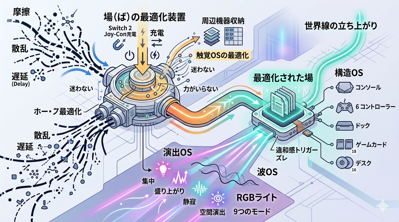 世界線は“場を整える”と変わる──Switch 2 Joy‑Con 充電スタンドが開く、整理×充電×演出OS図