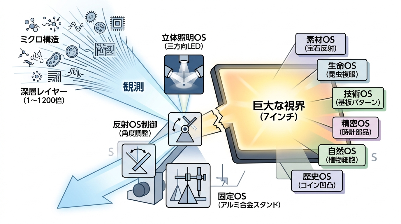 世界線を“巨大な視界で観測する”という行為──GHDVOP 7インチLCD顕微鏡が開く、ワイドレンジ・ミクロOS