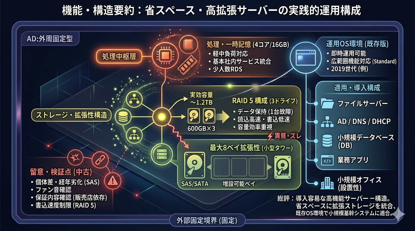 富士通 PRIMERGY TX1320 M4（中古）レビュー｜小型筐体で8ベイ搭載の“柔軟なストレージ構成が組めるサーバー”