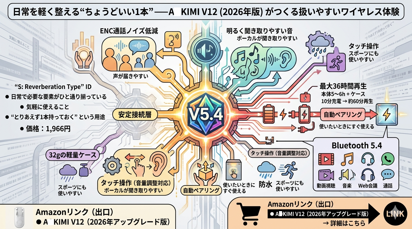 日常を軽く整える“ちょうどいい1本”──AOKIMI V12（2026年版）がつくる扱いやすいワイヤレス体験