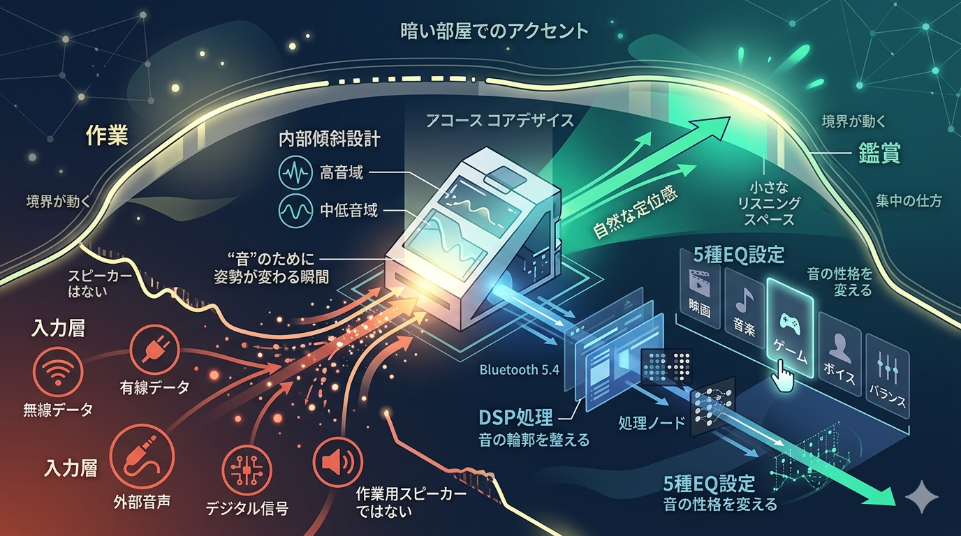 机の前に置くと、姿勢が変わるスピーカー──音が“作業”と“鑑賞”の境界を少し動かす