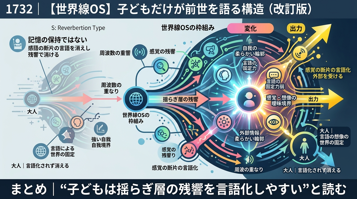 1732｜【世界線OS】子どもだけが前世を語るのはなぜか──揺らぎ層の残響構造