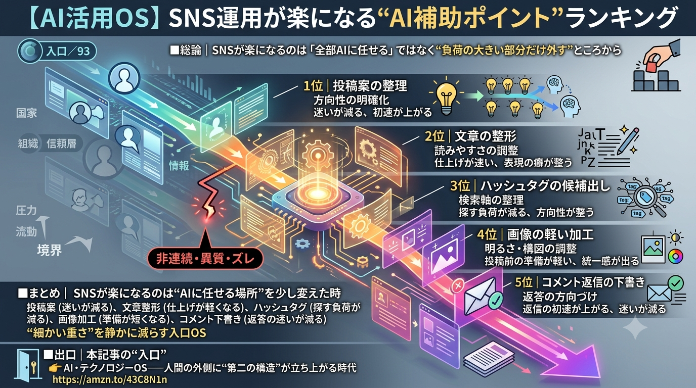 2237｜【AI活用OS】SNS運用が楽になる“AI補助ポイント”ランキング（入口／93）