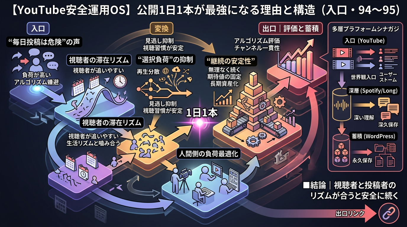 2369｜【YouTube安全運用OS】公開1日1本が最強になる理由と構造（入口・94〜95）