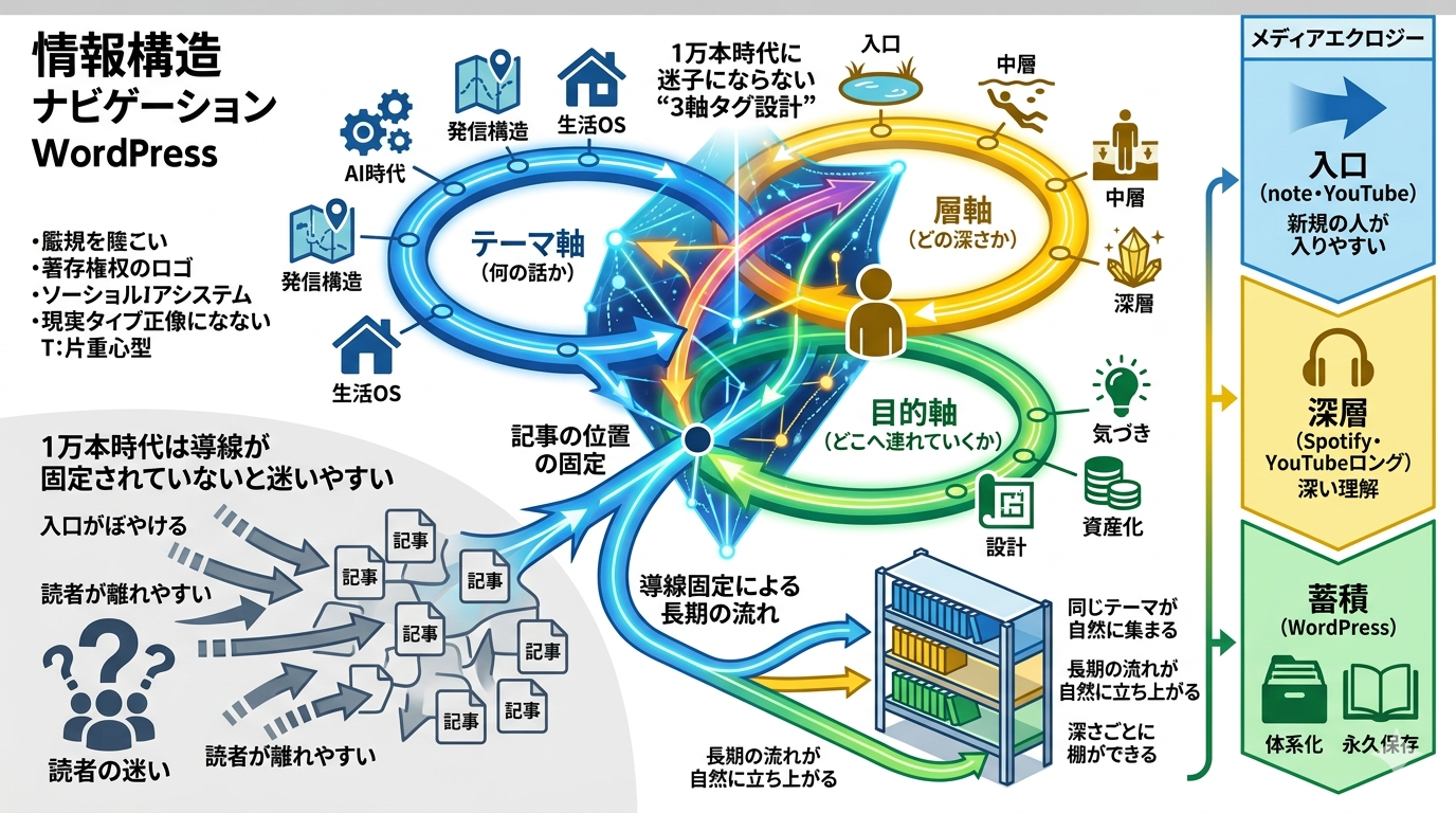 2374｜【導線固定OS】1万本時代に迷子にならない“3軸タグ設計”の作り方（深層・98）