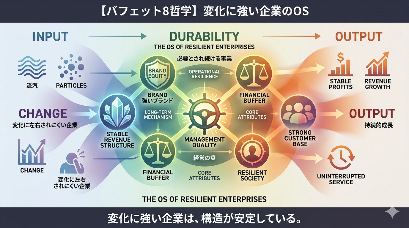 584｜【バフェット8哲学】コロナ禍でも利益を出せた理由──“変化に強い企業”のOS
