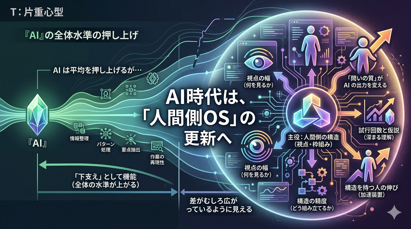 798｜【構造OS】AIは平均を押し上げるが、“伸び幅”は人間側の構造で変わる