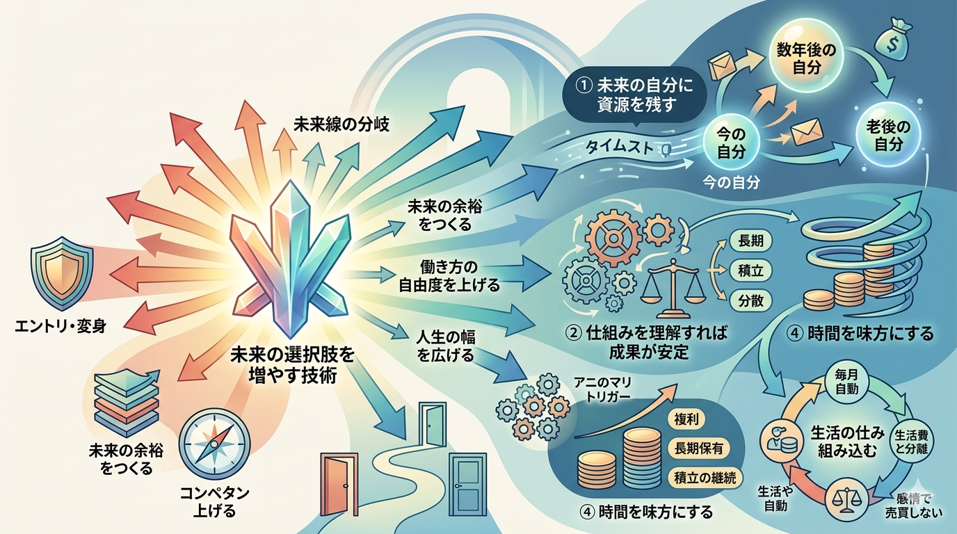 【お金の大学】投資は“未来線の分岐”である──初心者が勝てる構造（改訂版）
