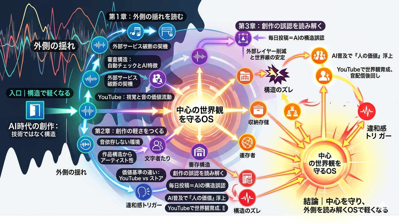 【総まとめ】創作OSシリーズ（1872〜1881）AI時代の“外側の揺れ”を読み解き、中心の世界観を守る10本の構造
