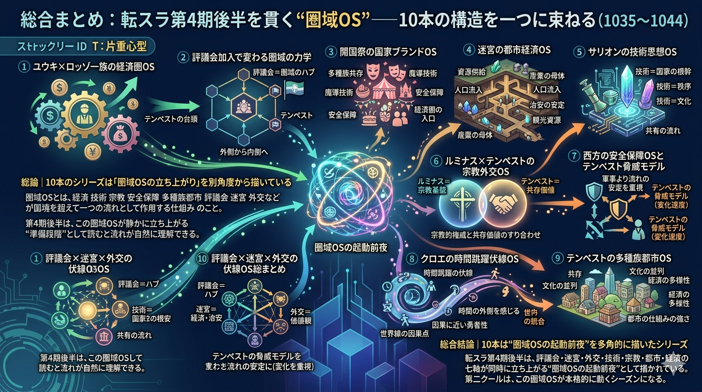 【総合まとめ】転スラ第4期後半を貫く“圏域OS”──10本の構造を一つに束ねる（1035〜1044）