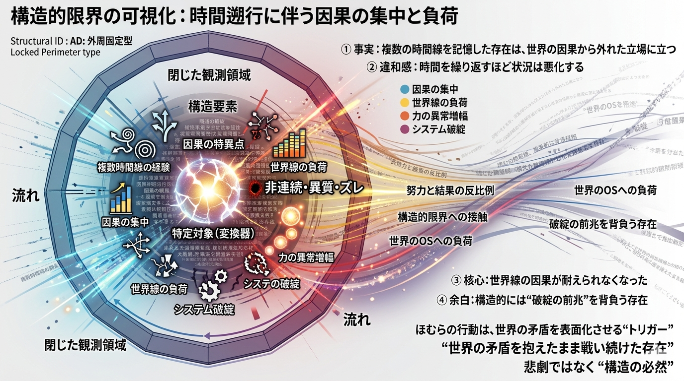 【魔法少女まどか☆マギカ】ほむらの時間遡行がどこで歪み始めたのかを構造で読む