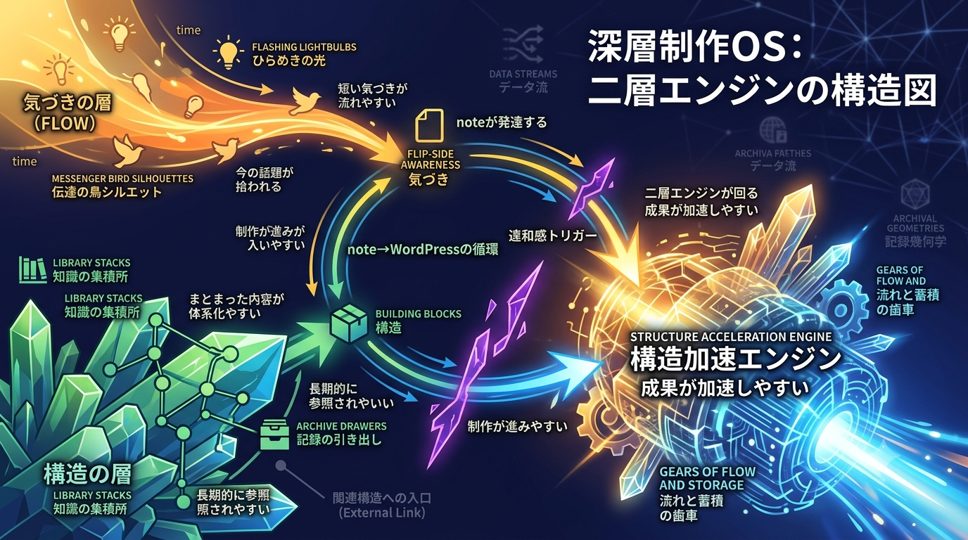 1063｜【制作OS】noteとWordPressを両方やると“二層エンジン”が回り成果が加速しやすい