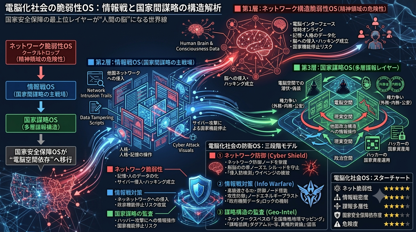 1076【攻殻機動隊】電脳化社会の脆弱性OS：2029年ネットワーク構造と国家間謀略が生む情報戦OSを解析する
