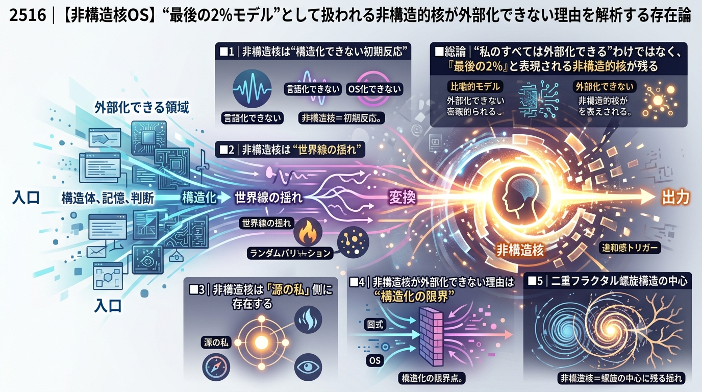 2516｜【非構造核OS】“最後の2％モデル”として扱われる非構造的核が外部化できない理由を解析する存在論