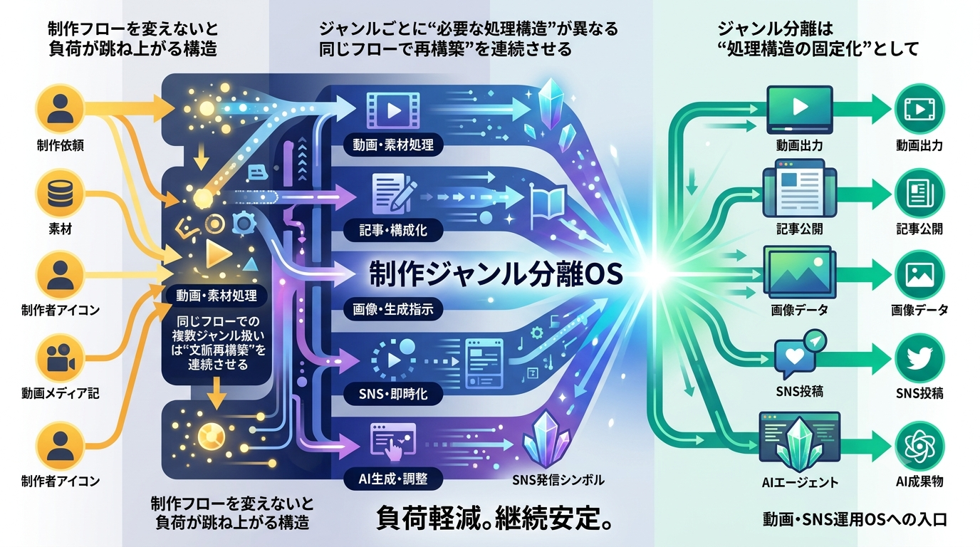 2592｜制作ジャンル分離OS：ジャンルごとに制作フローを変えないと負荷が跳ね上がる構造