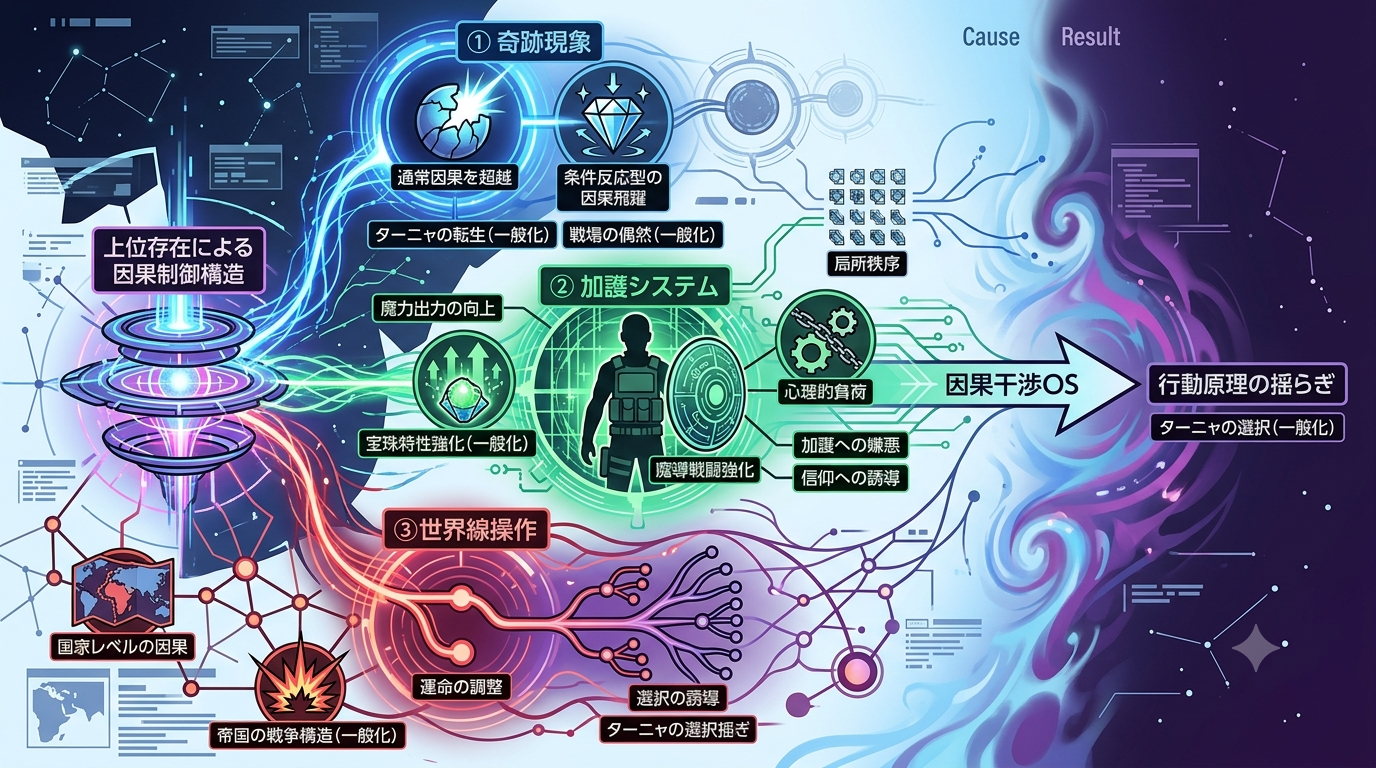 🔥940【幼女戦記】存在Xの因果OS：奇跡・加護・世界線操作の深層解析