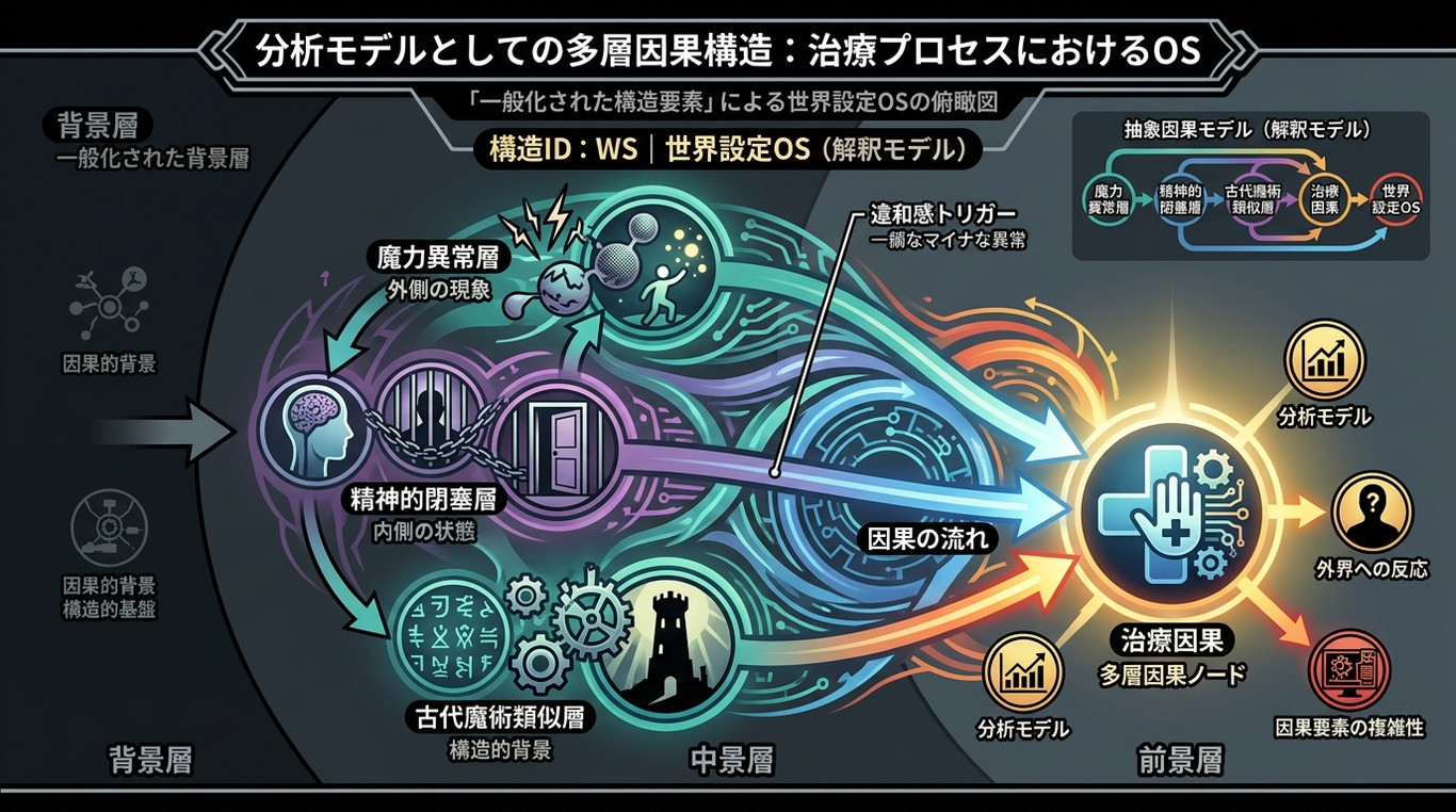 1199W｜【無職転生Ⅲ】ゼニス治療の因果構造：魔力異常・精神的閉塞・古代魔術類似の三層モデル（構造ID：WS｜世界設定OS）