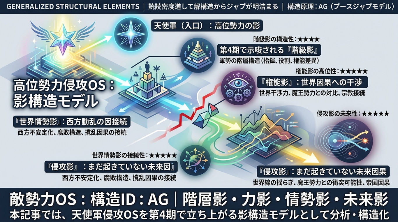 1209W｜【転スラ】天使軍“侵攻OS”：第4期で示唆される階級影・権能影・世界情勢影の構造モデル（構造ID：AG｜敵勢力OS）