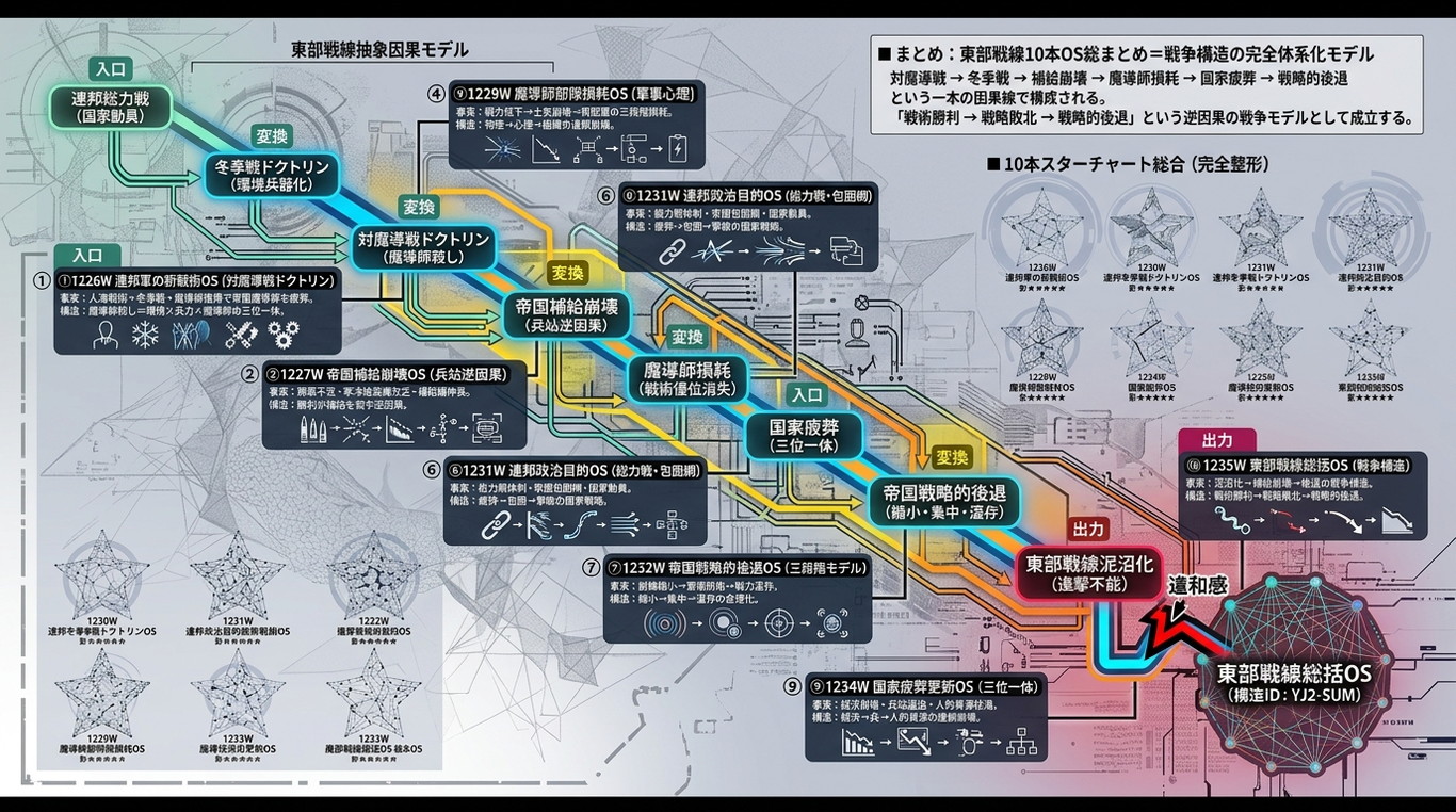 1226W〜1235W【幼女戦記Ⅱ】東部戦線“10本OS総まとめ”：対魔導戦→補給崩壊→冬季戦→総力戦→戦略的後退の完全構造（構造ID：YJ2-SUM）