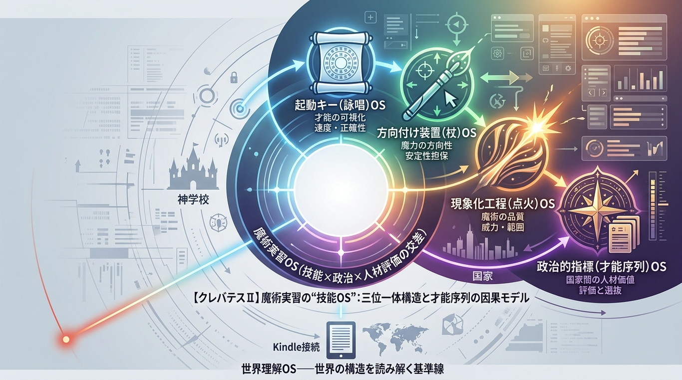 1287W｜【クレバテスⅡ】魔術実習の“技能OS”：詠唱・杖・点火の三位一体構造と才能序列の因果モデル