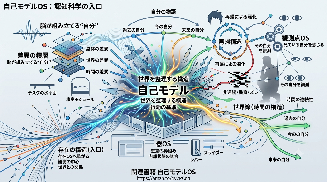 2113｜【自己モデルOS】脳が“自分”を組み立てる再帰構造を読み解くための入口モデル（概念構造としての認知科学OS）