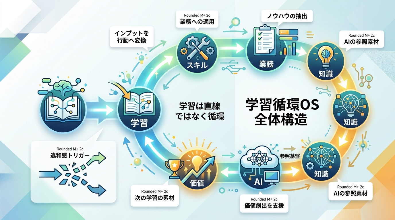 2805｜【学習循環OS】学習→スキル→業務→知識→AI→価値の循環構造