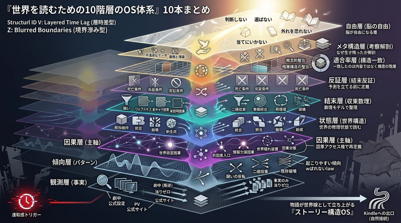 【4727：10本まとめ】『劇場版 魔法少女まどか☆マギカ〈ワルプルギスの廻天〉』を“構造OS”で読む──観測から自由までの10層を一気に俯瞰する総合まとめ