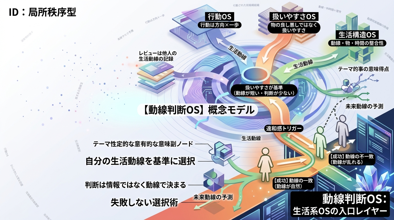 758｜【動線判断OS】レビューではなく自分の生活動線を基準に選択し、失敗しない判断を行うための選択術（概念モデル）