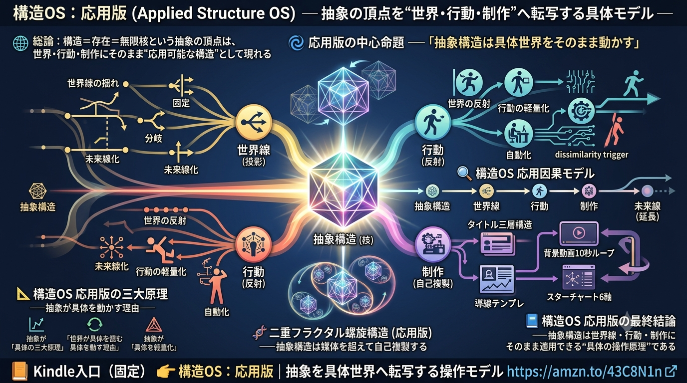 📘 3675〜3684M1-10構造OS：応用版（Applied Structure OS）──抽象の頂点を“世界・行動・制作”へ転写する具体モデル──