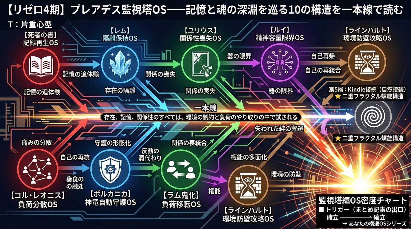 1366W〜1375W｜リゼロ第4期 “記録・隔離・関係・容量・自己・分散・風化・移転・共有・防壁” の10本を一本線で読む