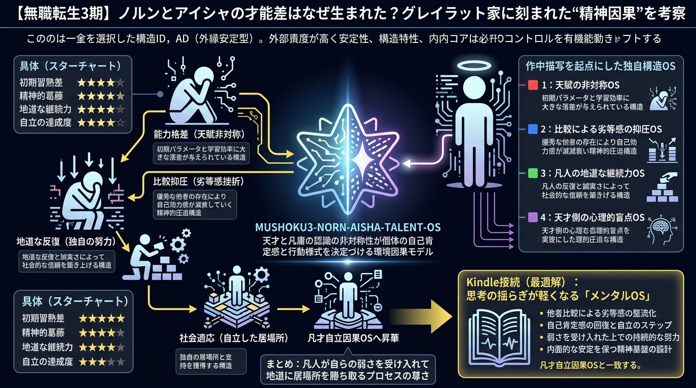 1394W｜【無職転生3期】ノルンとアイシャの才能差はなぜ生まれた？グレイラット家に刻まれた“精神因果”を考察