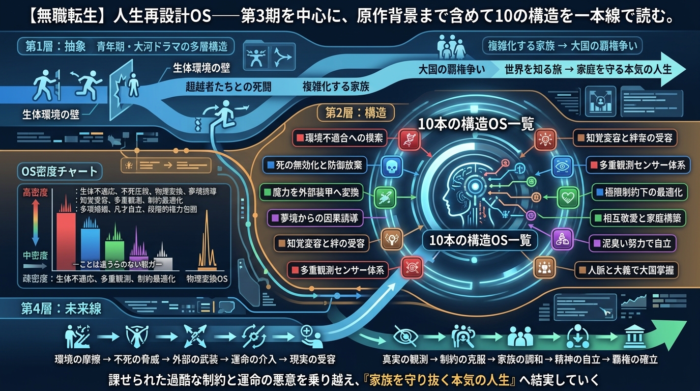 1386W〜1395W｜無職転生 “生体・生命・工学・認知・魂・観測・時間・関係・精神・政治” の10本を一本線で読む