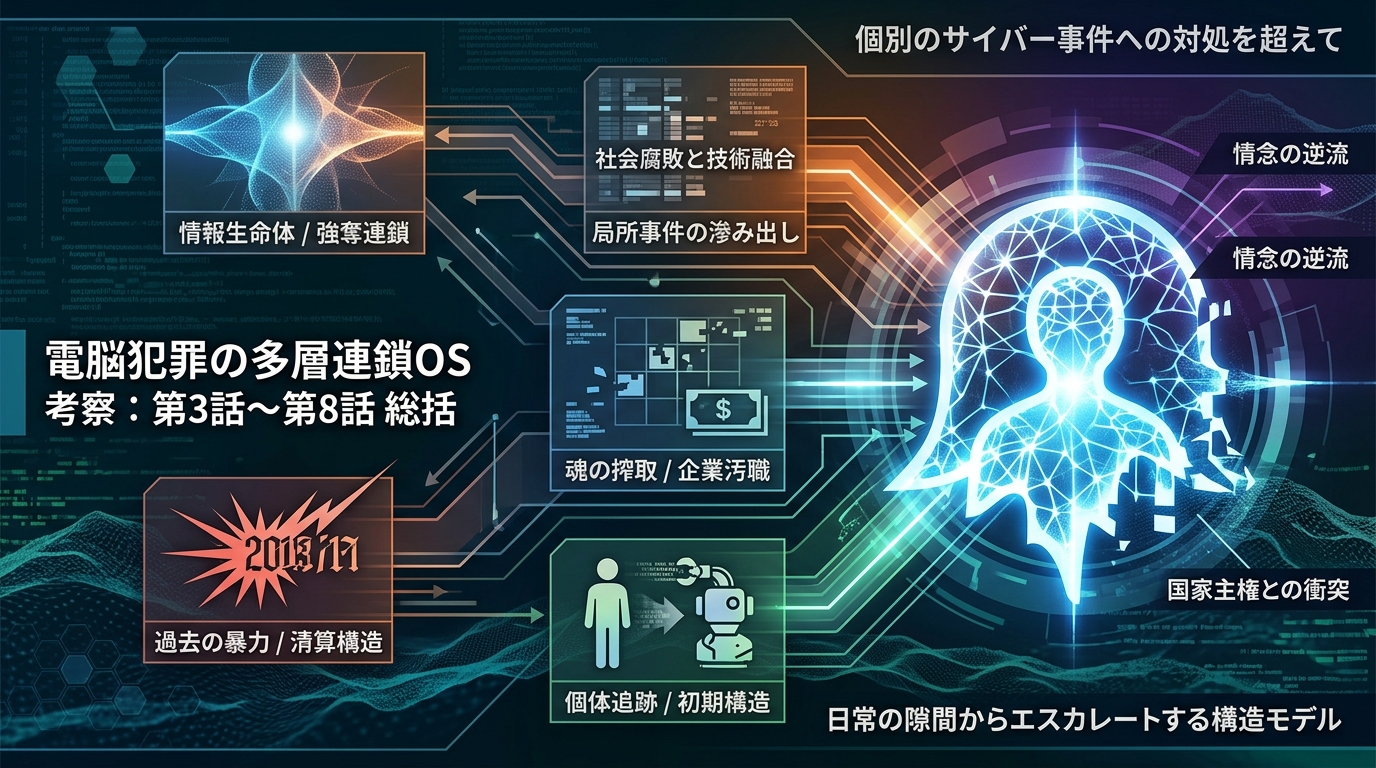1425W｜【攻殻機動隊】第3話〜第8話の総括：ロボット・ロンドから人形使い強奪へ続く“電脳犯罪の構造”を考察