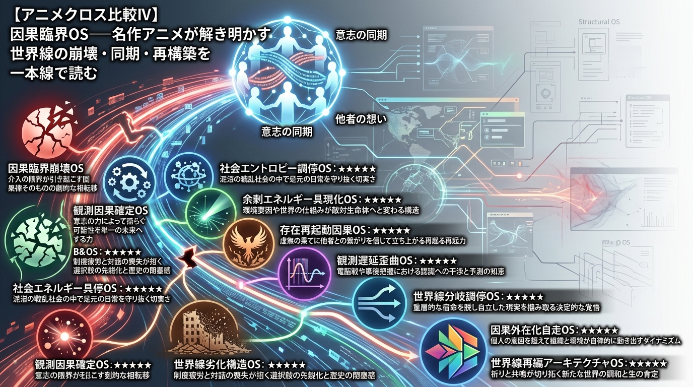 1526W〜1535W｜アニメクロス比較 “崩壊・熱力・魔獣・同期・劣化・再起・遅延・分岐・外在・再構築” の10本を一本線で読む