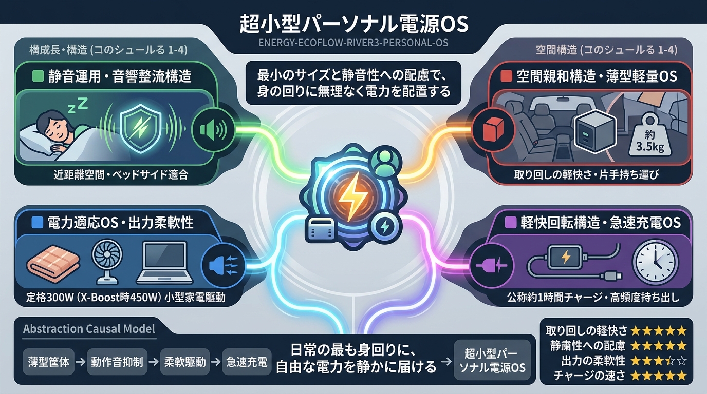 1682W｜【構造OS】230Whの超小型ボディが枕元と車内を軽くする：最小単位で持ち運ぶ静かなパーソナル電源