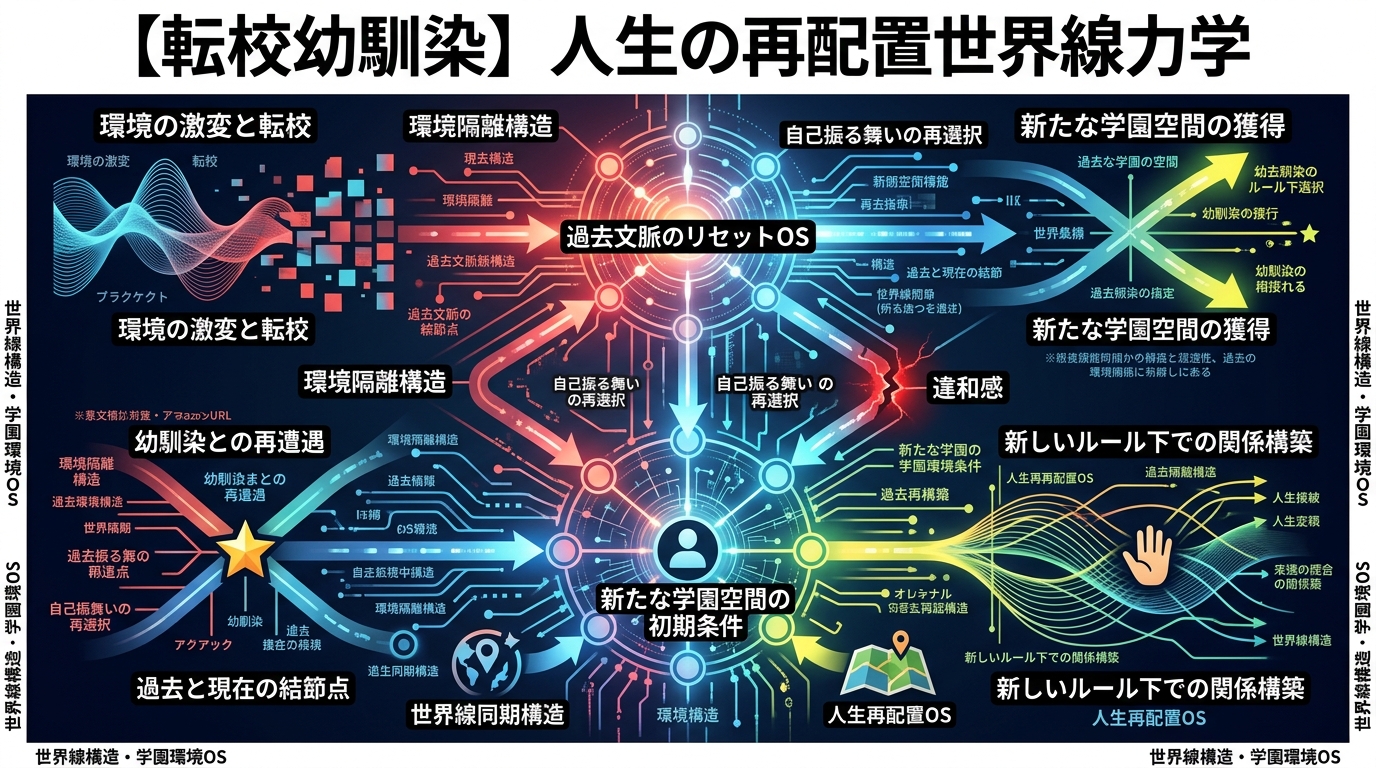 1774W｜【転校幼馴染】転校という初期条件がもたらす「人生の再配置」──過去の環境を離れ新たな学園空間で関係を築き直す世界線の力学。