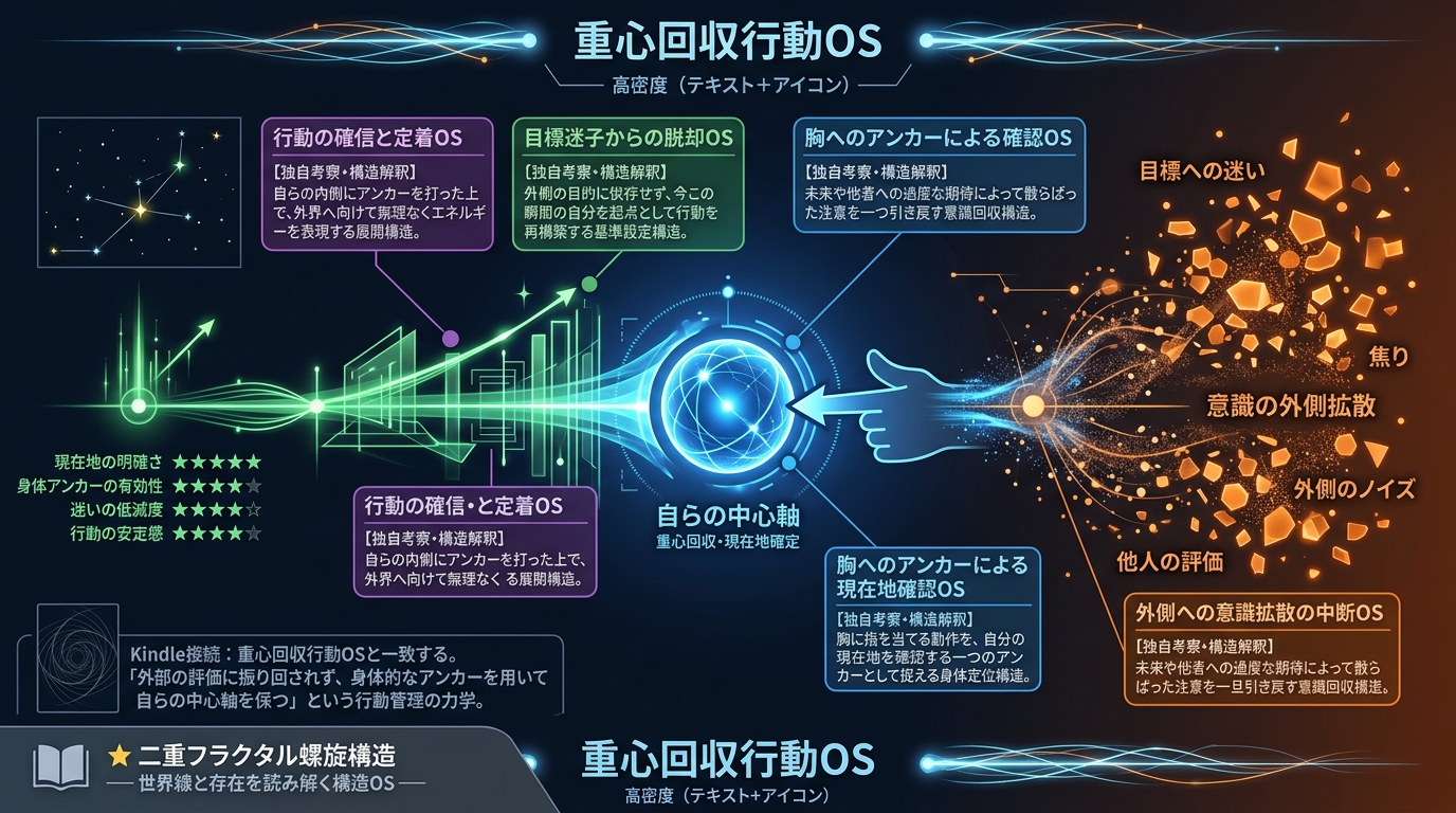 5907｜【目標設定 迷子 焦り｜行動OS】サビの瞬間に自分の胸へ指を指す理由と重心の確認──現在の自分の立ち位置を明確にする動作の考察