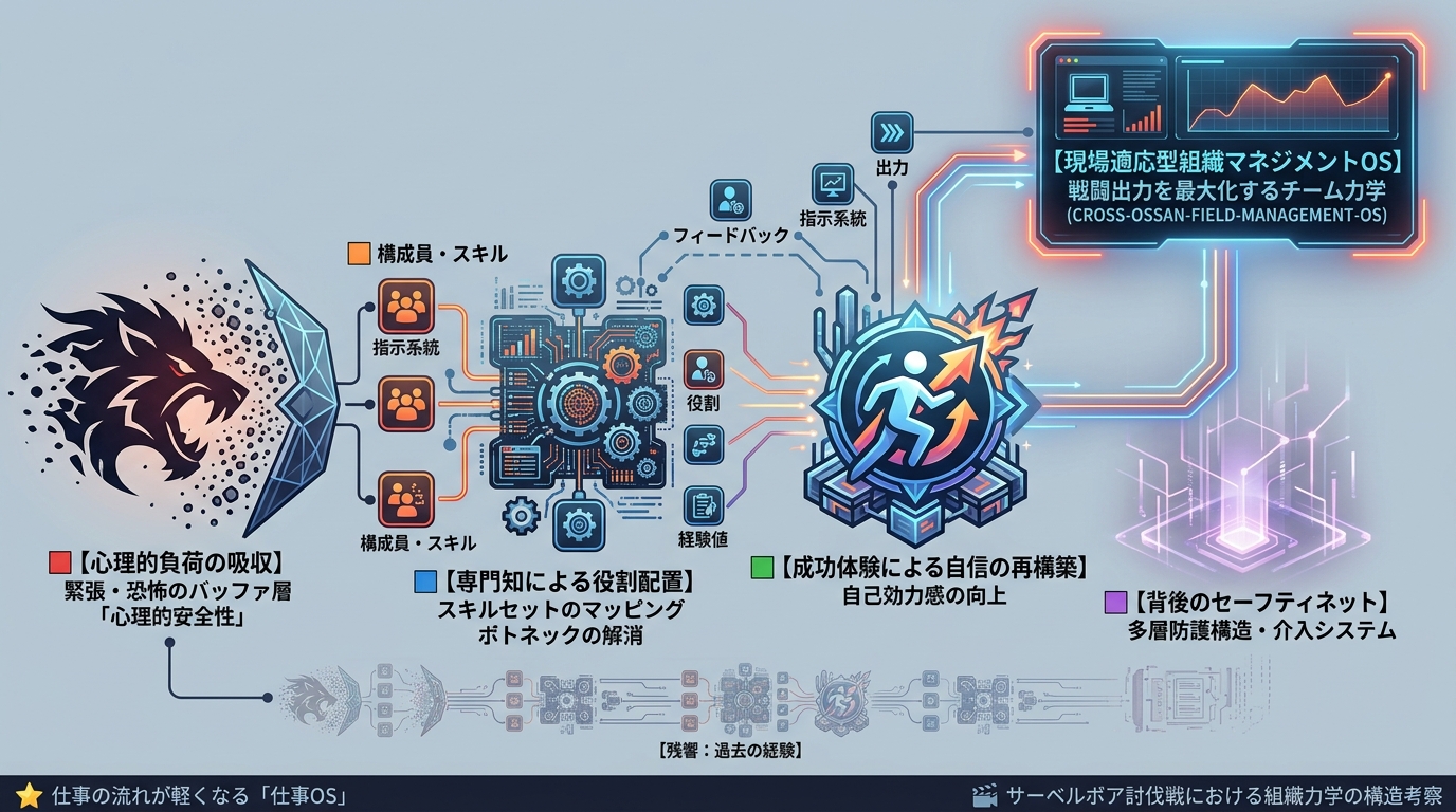 1786W｜【おっさん剣聖S2】サーベルボア討伐に見る「実戦組織マネジメント」──経験浅い弟子たちの恐怖を吸収し役割配置で勝たせる統率力学。