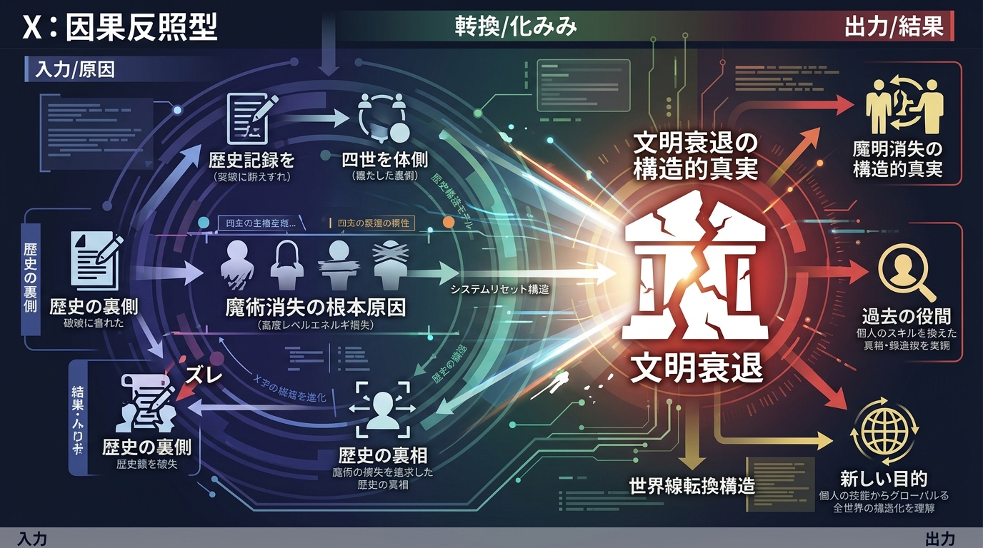 1800W｜【落第賢者】マギアバーストが暴く「文明衰退の構造的真実」──歴史の裏で四皇が隠蔽してきた魔術消失の根本原因を読み解く。