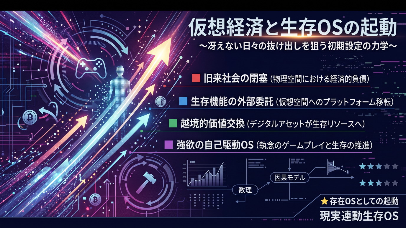 1892W｜【テムパル～アイテムの力～】グリードの人生一攫千金とVRゲーム〈SATISFY〉の現実連動が暴く「仮想経済と生存OSの起動」──冴えない日々の抜け出しを狙う初期設定の力学。